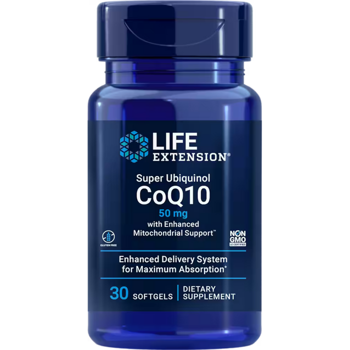 Life Extension Super Ubiquinol CoQ10 with Enhanced Mitochondrial Support™ 50 mg - 30 Softgels - Health As It Ought to Be