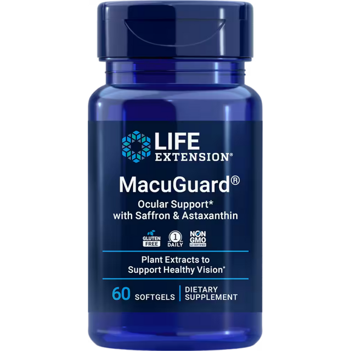 Life Extension MacuGuard Ocular Support with Saffron & Astaxanthin - 60 Softgels - Health As It Ought to Be