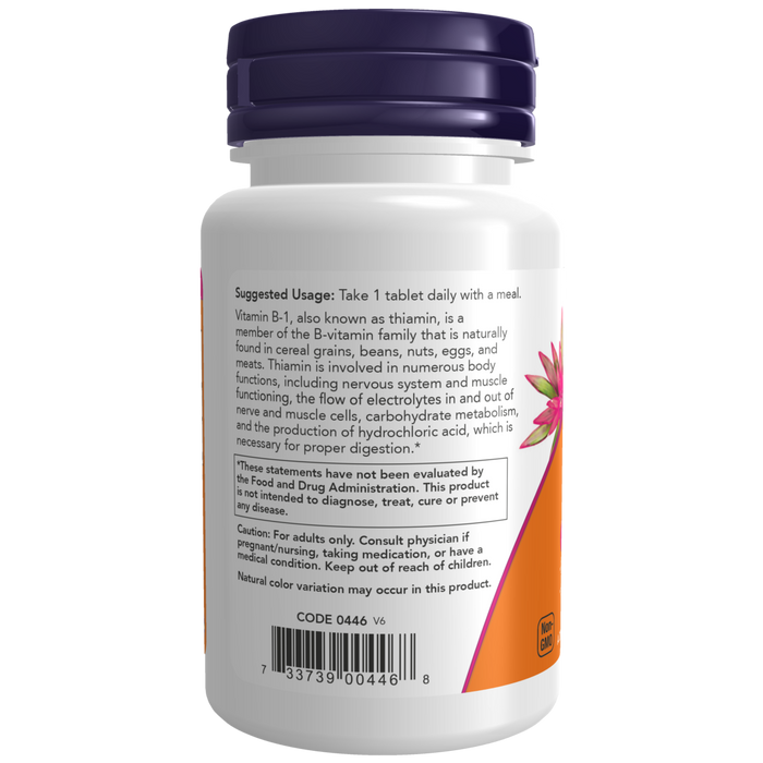 Now Foods Vitamin B-1 100 mg - 100 Tablets - Health As It Ought to Be