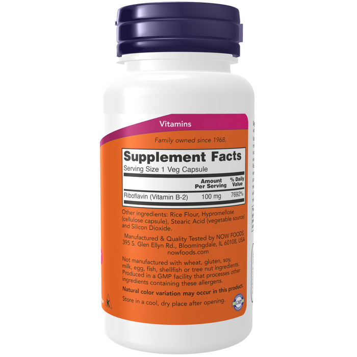 Now Foods B-2 Riboflavin 100 mg - 100 Capsules - Health As It Ought to Be