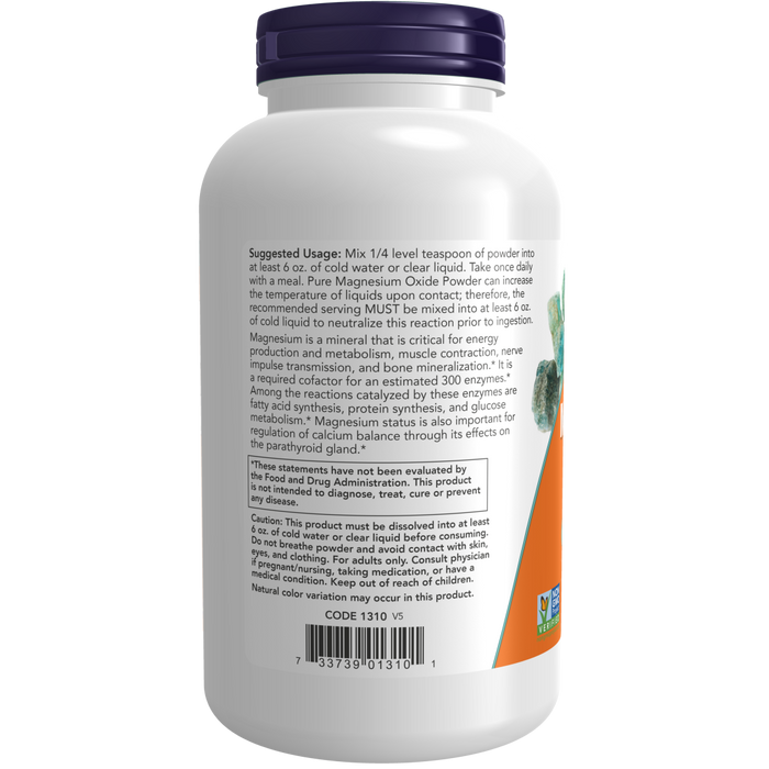 Now Foods Magnesium Oxide Pure Powder 400 mg - 8 oz. - Health As It Ought to Be