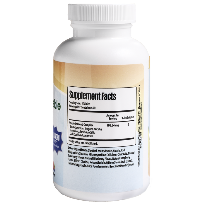 Raise Them Well Children's Chewable Probiotic: Support Immune and Digestive Health Naturally 60 Chewable Tablets - Health As It Ought to Be