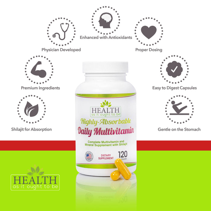 HAIOTB Highly-Absorbable Daily Multivitamin - 120 Capsules - Health As It Ought to Be