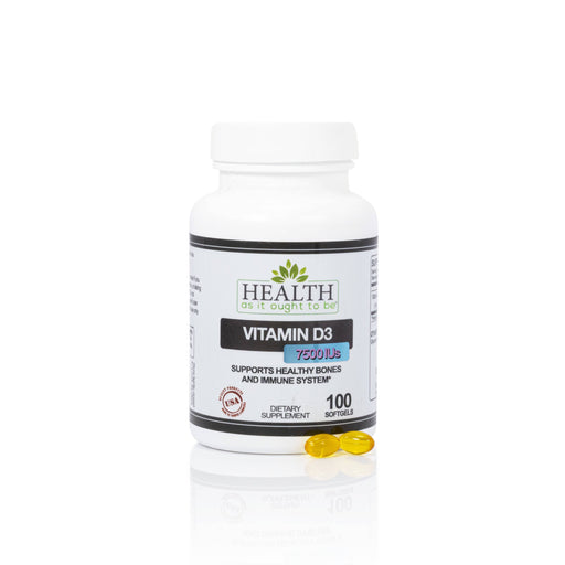 HAIOTB Vitamin D-3 7500 IUs - 100 Softgels - Health As It Ought to Be