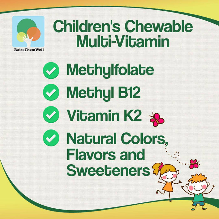 Raise Them Well Children's Chewable Multivitamin with All-Natural Colors, Flavors, and Sweeteners - Health As It Ought to Be