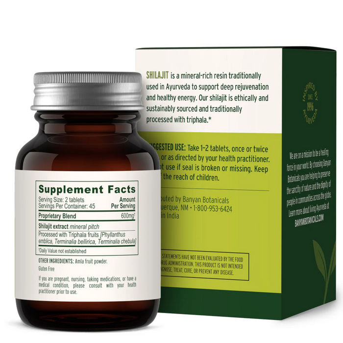 Banyan Botanicals Shilajit - 90 Tablets - Health As It Ought to Be