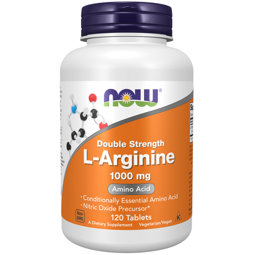 Now Foods L-Arginine Double Strength 1000 mg - 120 Tablets - Health As It Ought to Be