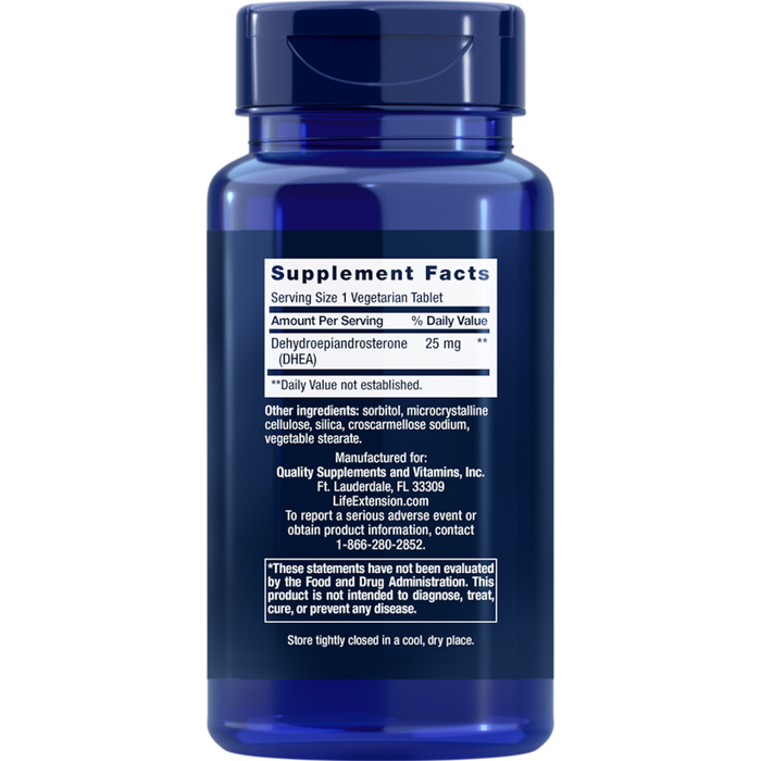 Life Extension DHEA Dissolve 25 mg - 100 Dissolve in Mouth Tablets - Health As It Ought to Be