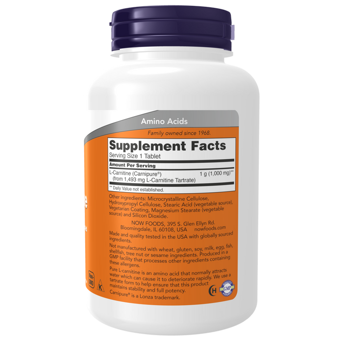 Now Foods L-Carnitine 1000 mg - 100 Tablets - Health As It Ought to Be