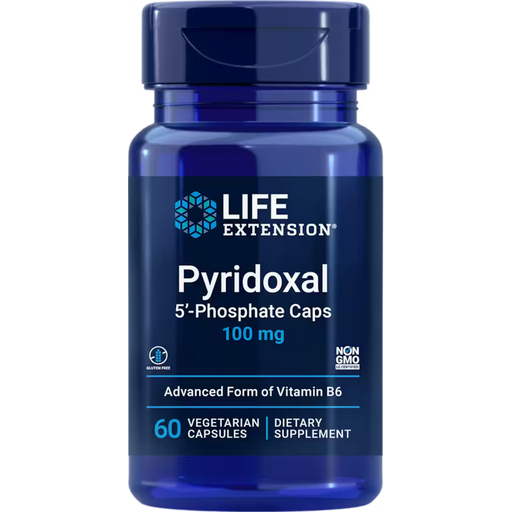 Life Extension P5P (Pyridoxal-5'-Phosphate) 100 mg - 60 Vegetarian Capsules - Health As It Ought to Be