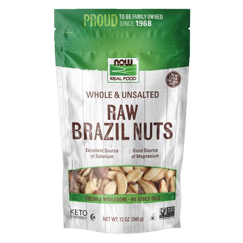 Now Foods Raw Brazil Nuts Whole & Unsalted - 12 oz. PATIENT ONLY - Health As It Ought to Be