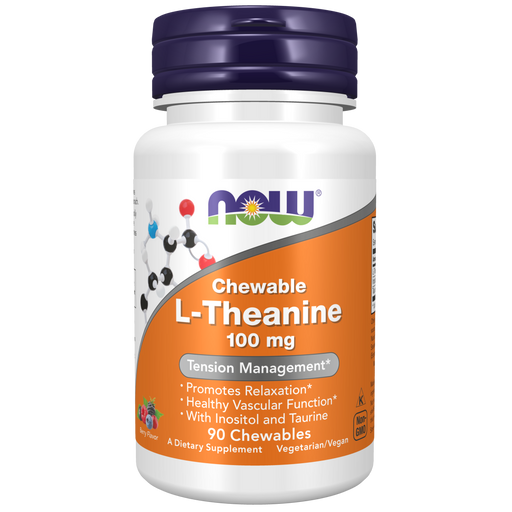 Now Foods L-Theanine 100 mg - 90 Chewables - Health As It Ought to Be