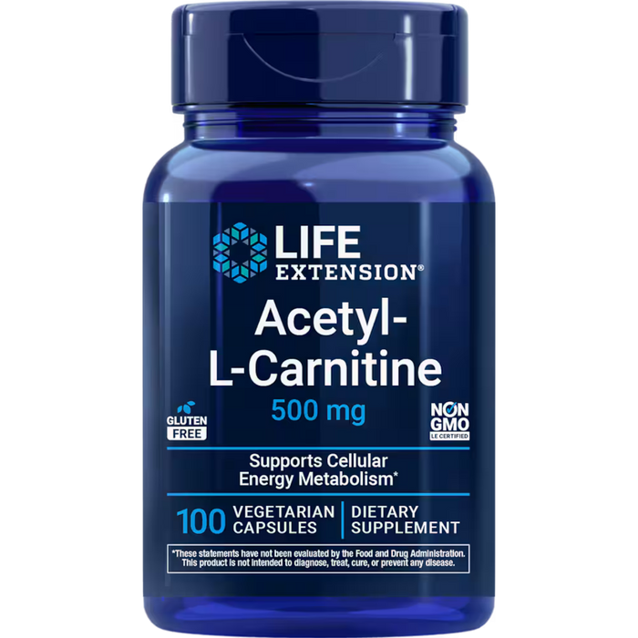 Life Extension Acetyl L-Carnitine 500 mg - 100 Vegetarian Capsules