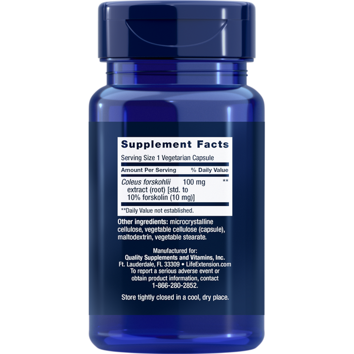 Life Extension Forskolin 10 mg - 60 Vegetarian Capsules - Health As It Ought to Be
