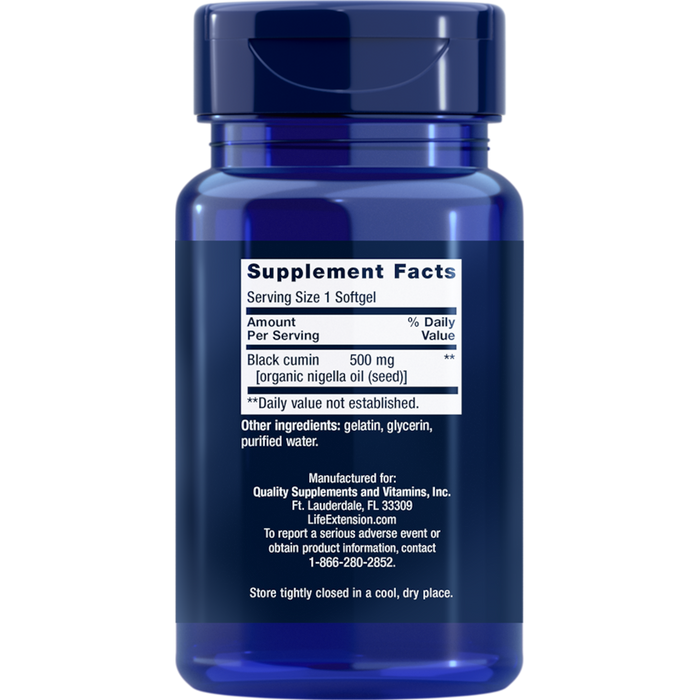Life Extension Black Cumin Seed Oil - 60 Softgels - Health As It Ought to Be