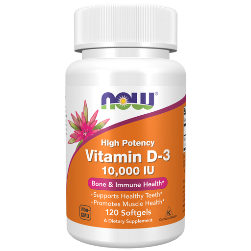 Now Foods Vitamin D-3 10,000 IU - 120 Softgels - Health As It Ought to Be