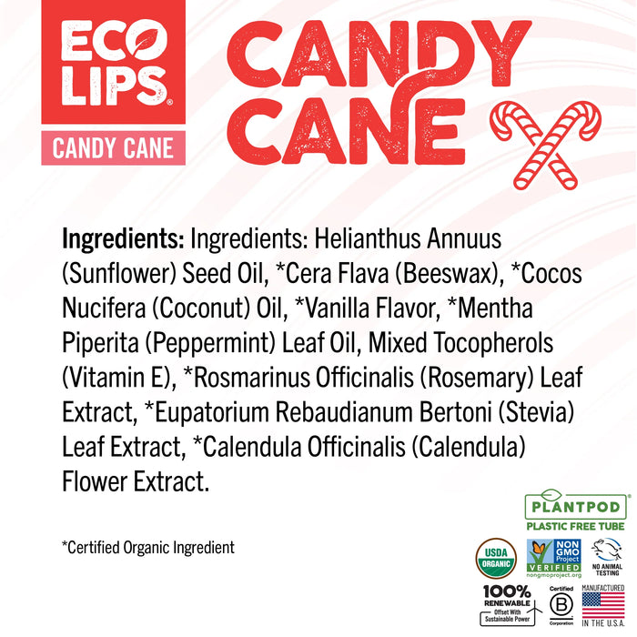 Eco Lips Candy Cane 3 pack - Seasonal PATIENT ONLY - Health As It Ought to Be