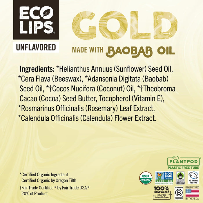 Eco Lips Plant Pod Gold Lip Balm - 0.15 oz. PATIENT ONLY - Health As It Ought to Be