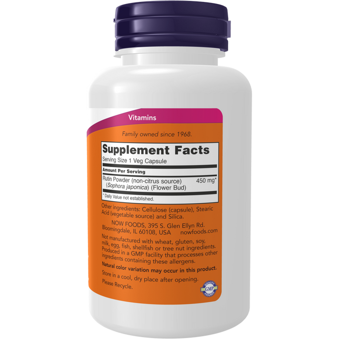Now Foods Rutin 450 mg - 100 Veg Capsules - Health As It Ought to Be