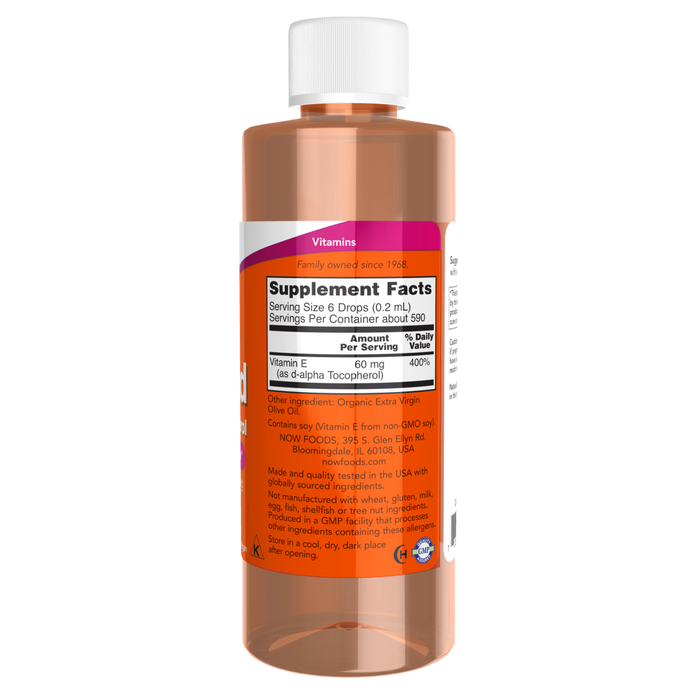 zzzDISCONTINUED Now Foods E Liquid with d-alpha Tocopherols - 4 fl oz. TEMPORARY POS ONLY - Health As It Ought to Be