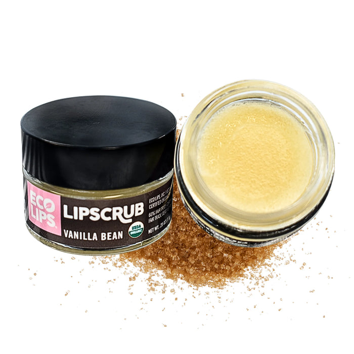 Eco Lips Organic Sugar Lip Scrub Vanilla Bean - 0.50 oz pot