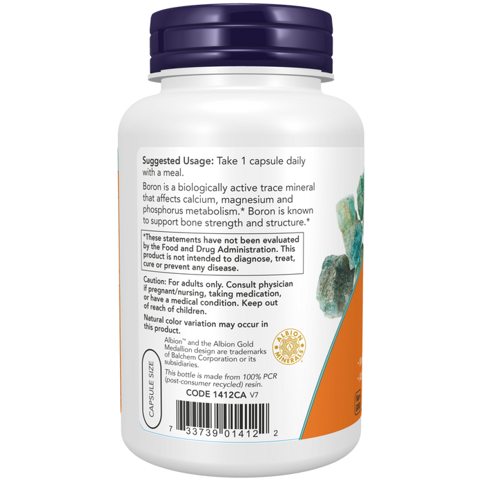 Now Foods Boron 3 mg - 250 Capsules