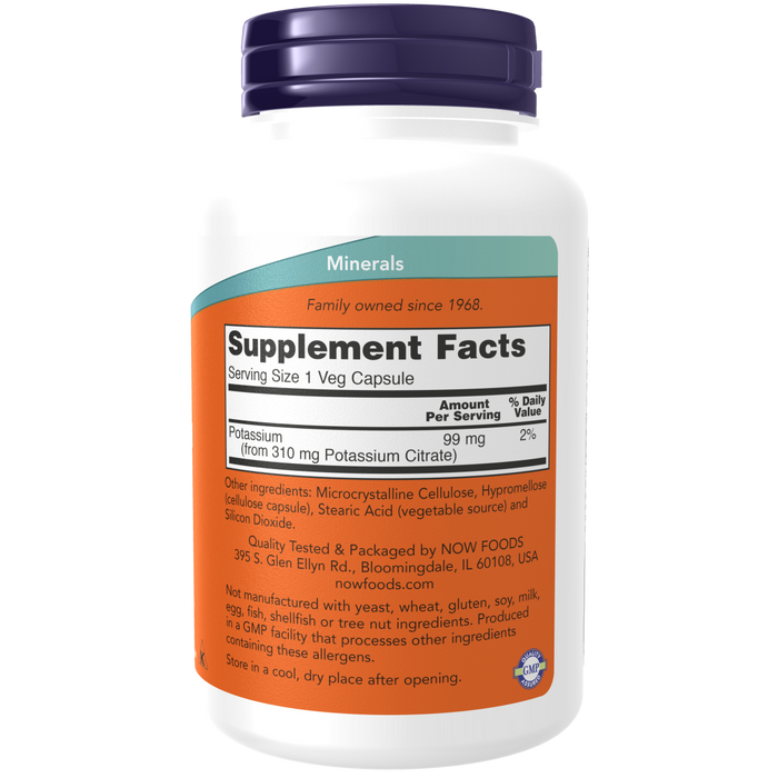 Now Foods Potassium Citrate 99 mg - 180 Capsules - Health As It Ought to Be
