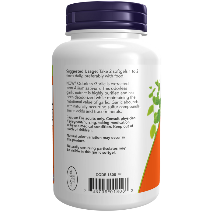 Now Foods Odorless Garlic - 250 Softgels - Health As It Ought to Be