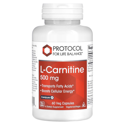 Protocol for Life Balance L-Carnitine 500mg - 60 Capsules - Health As It Ought to Be