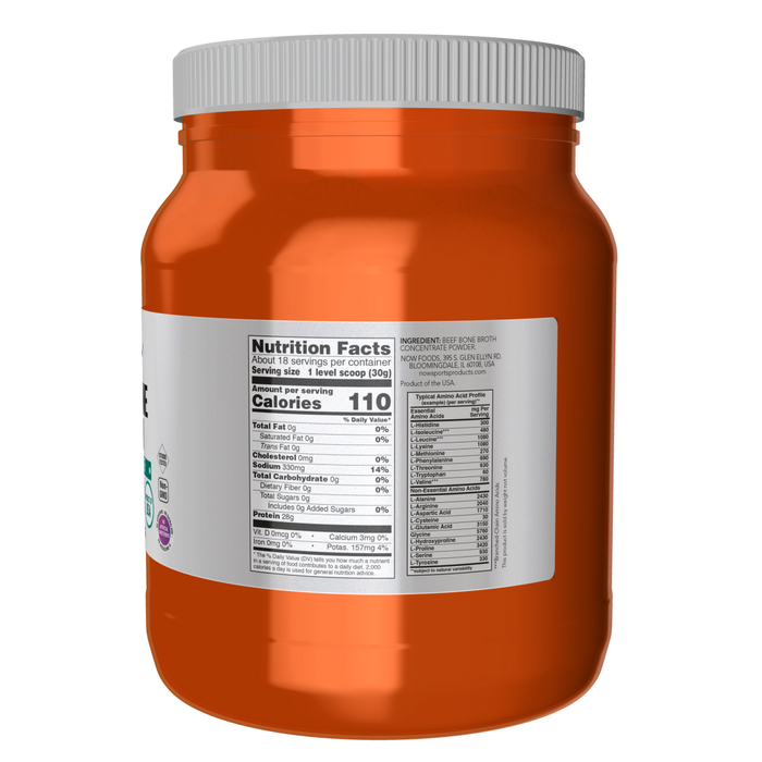 Now Foods Beef Bone Broth Powder - 1.2 lbs - Health As It Ought to Be