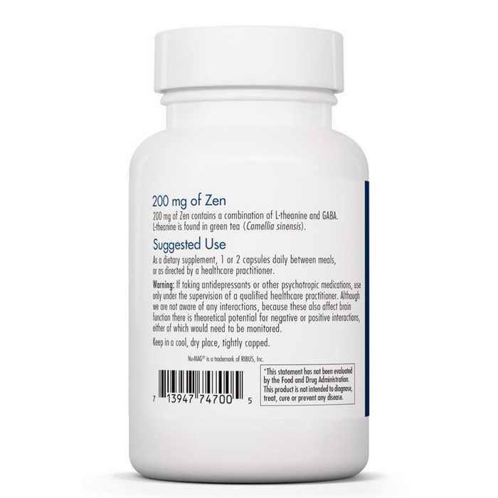 Allergy Research Group 200 mg of Zen - 60 Capsules - Health As It Ought to Be