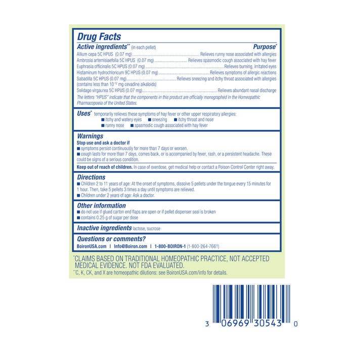 Boiron Homeopathics AllergyCalm Kids Pellets - 3 Count - Health As It Ought to Be