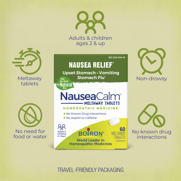 Boiron Homeopathics NauseaCalm - 60 Meltaway Tablets