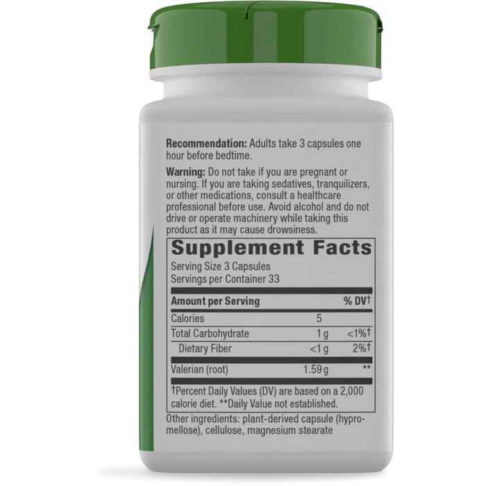 Nature's Way Valerian Root - 100 Vegan Capsules - Health As It Ought to Be