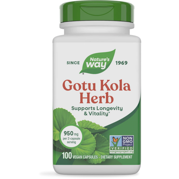 Nature's Way Gotu Kola Herb 475 mg - 100 Vegetarian Capsules - Health As It Ought to Be