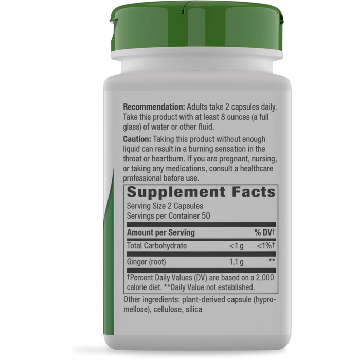 Nature's Way Ginger Root 1,100mg - 100 Capsules - Health As It Ought to Be