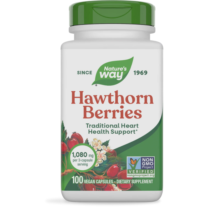 Nature's Way Hawthorn Berries - 100 Capsules - Health As It Ought to Be