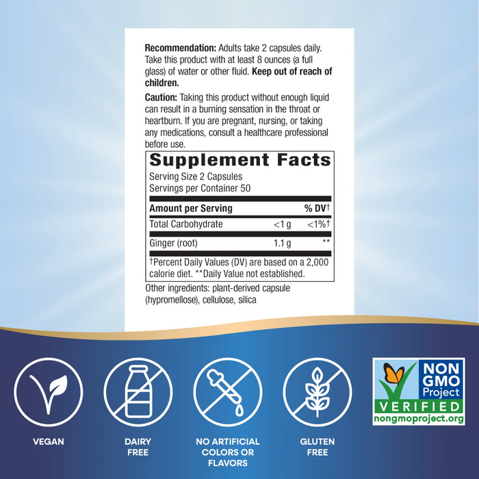 Nature's Way Ginger Root 1,100mg - 100 Capsules - Health As It Ought to Be