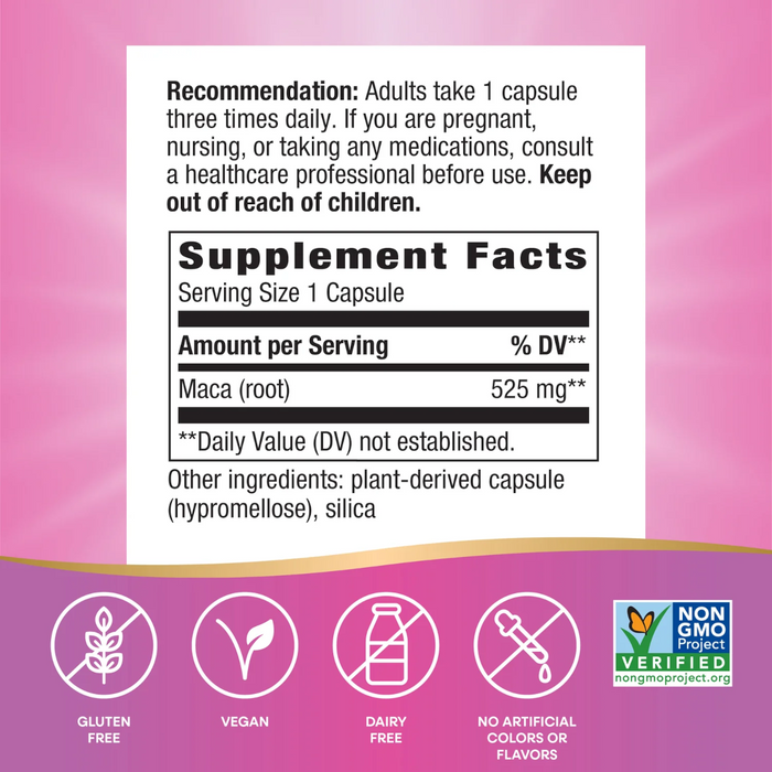 Nature's Way Maca Root 525 mg - 100 Capsules