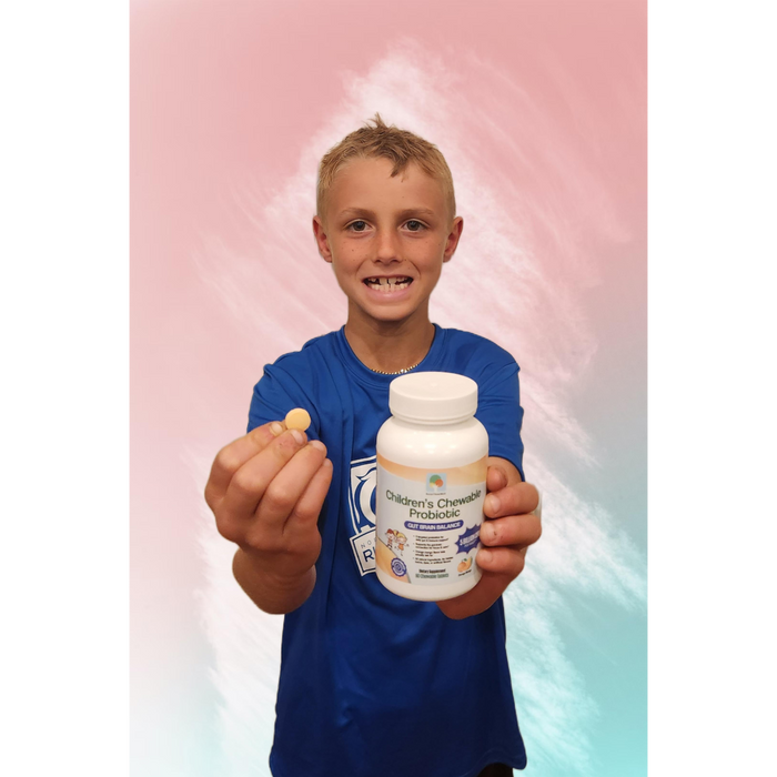 Raise Them Well Children's Probiotic: NEW FORMULA 5 Billion CFU Pediatrician Formulated, Orange Mango Flavor - 60 Chewable Tablets