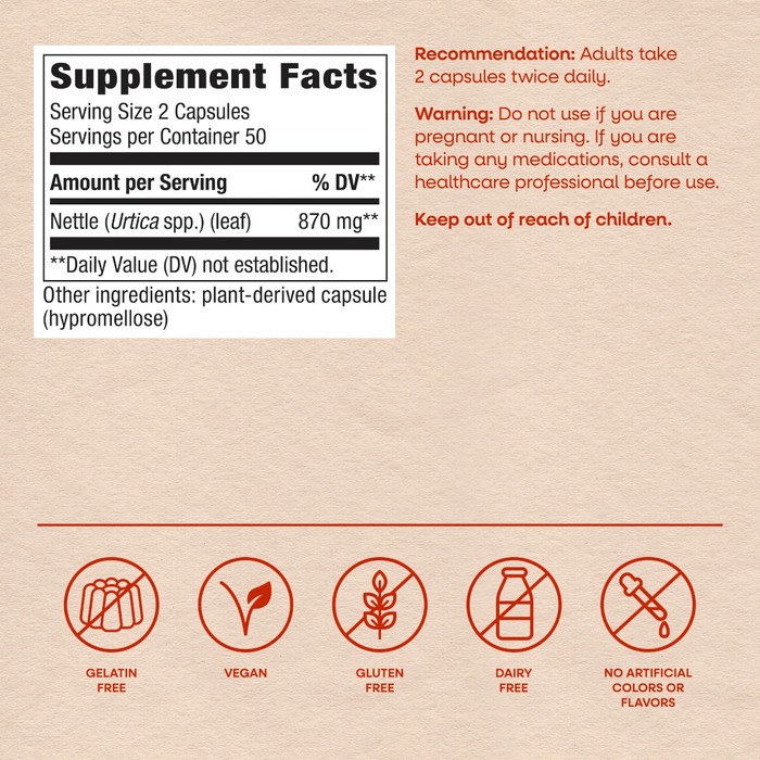 Nature's Way Nettle 435 mg - 100 Capsules