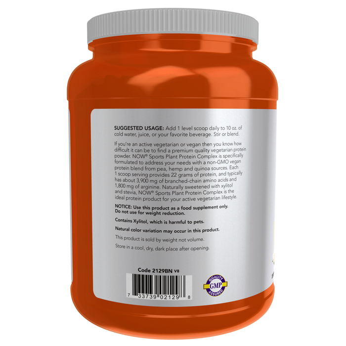 Now Foods Plant Protein Complex, Creamy Vanilla Powder - 2 lbs. - Health As It Ought to Be