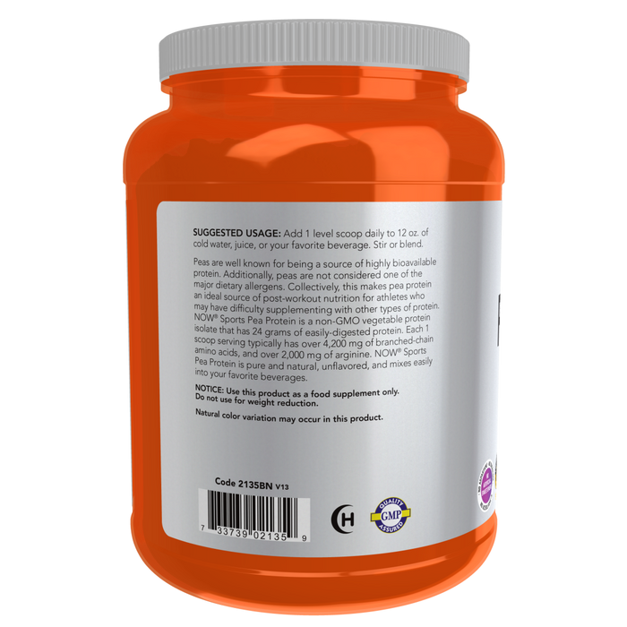 Now Foods Pea Protein Natural Unflavored, Vegan - 2 lbs (907 g) - Health As It Ought to Be