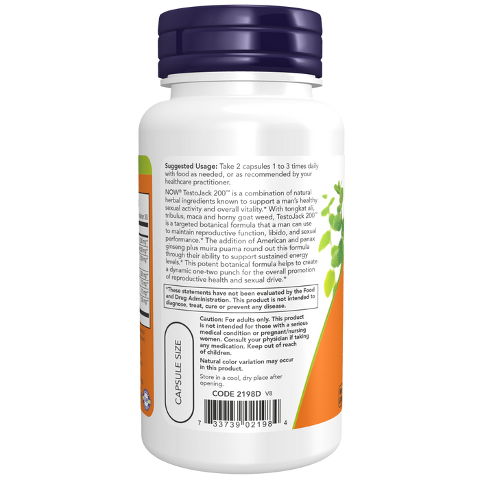 Now Foods Testojack 200™ mg - 60 Capsules Temporoary - Health As It Ought to Be