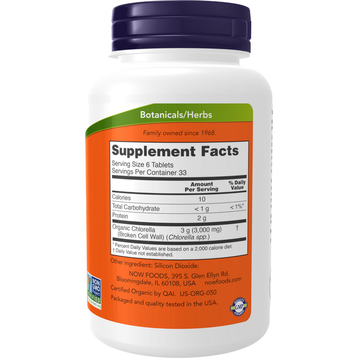 Now Foods Chlorella Organic 500 mg - 200 Tablets - Health As It Ought to Be
