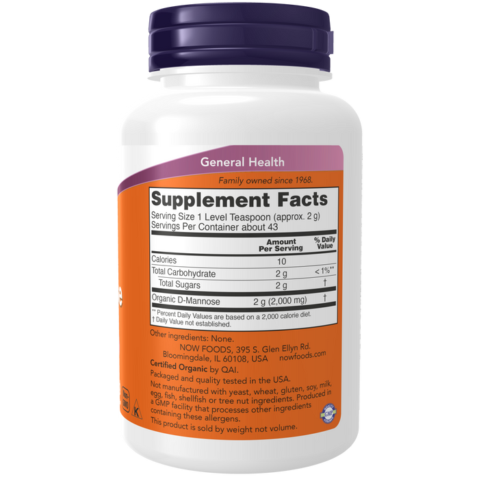 Now Foods D-Mannose Powder 2 gr - 3 oz. - Health As It Ought to Be