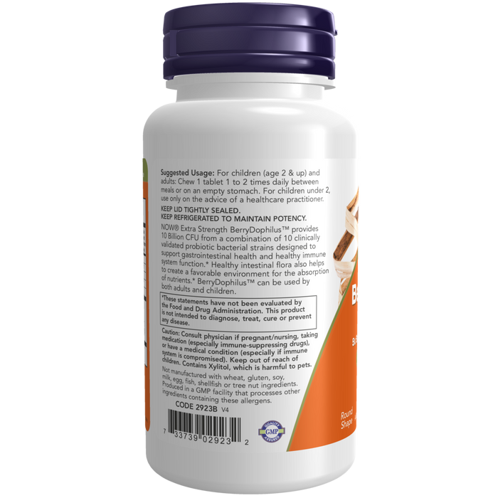 Now Foods BerryDophilus™ Extra Strength 10 Billion - 50 Chewables - Health As It Ought to Be