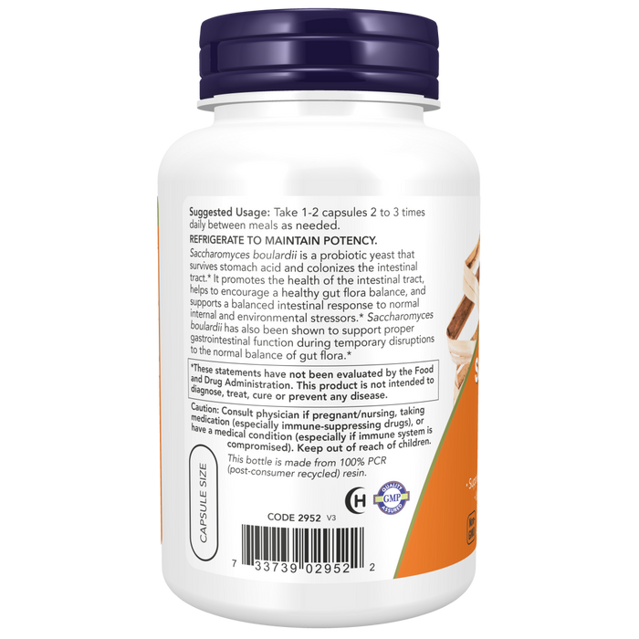 Now Foods Saccharomyces Boulardii - 120 Veg Capsules - Health As It Ought to Be