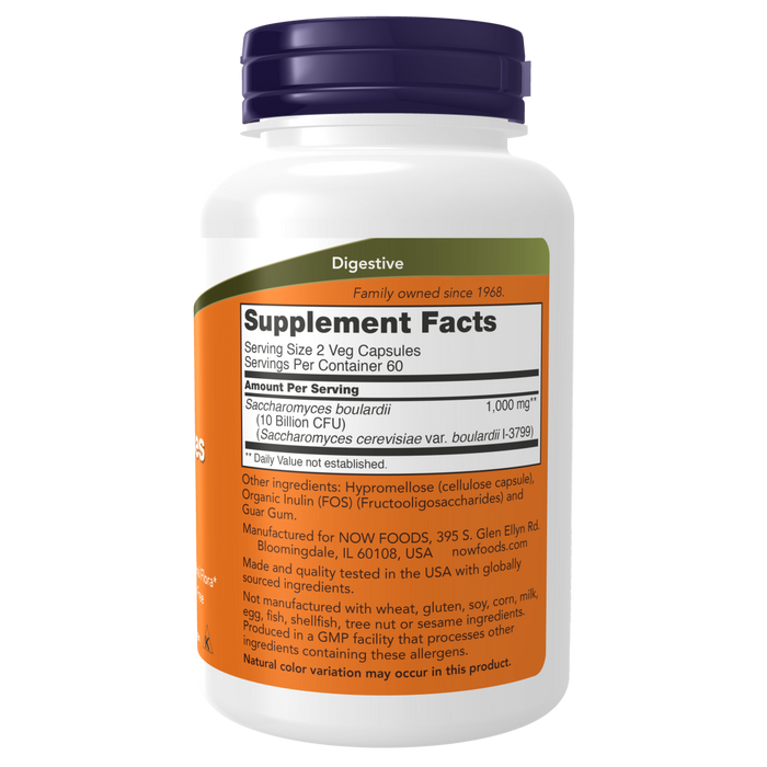 Now Foods Saccharomyces Boulardii - 120 Veg Capsules - Health As It Ought to Be