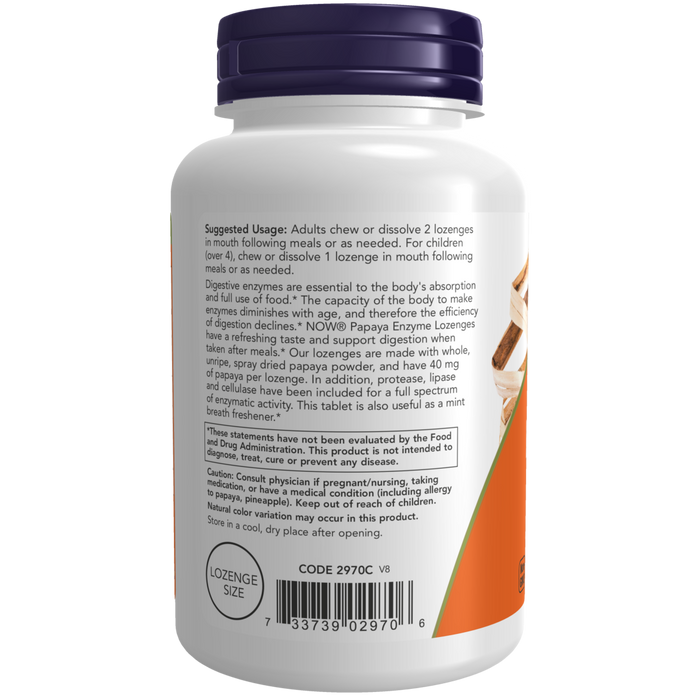 Now Foods Papaya Enzyme - 180 Lozenges - Health As It Ought to Be
